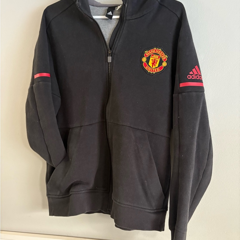 Adidas Black Manchester United Full-Zip Jacket